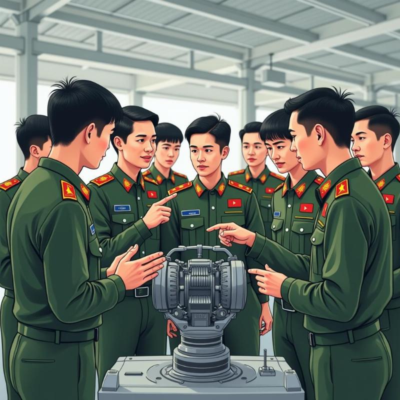 Hình ảnh đào tạo sĩ quan kỹ thuật Phòng không Không quân, học tập về khí tài quân sự