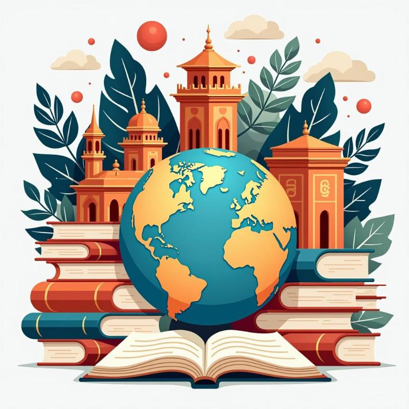 Hình ảnh minh họa định nghĩa và các lĩnh vực nghiên cứu đa dạng của ngành đông phương học