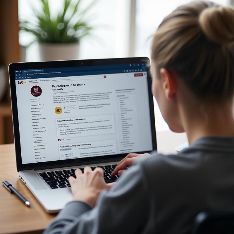 Học sinh tra cứu thông tin tuyển sinh ngành Tâm lý học trên các website uy tín để lựa chọn đúng khối thi và trường